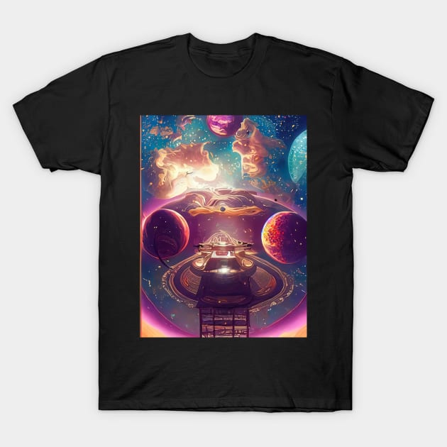 Lunar Symphony - Celestial Fantasy in the Cosmos T-Shirt by Mographic997